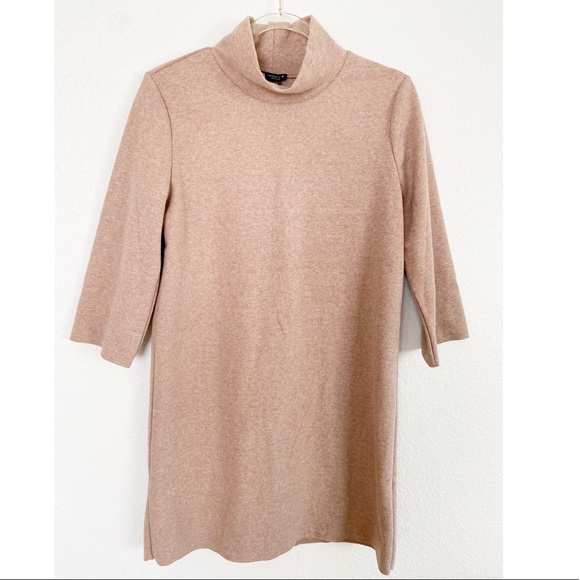 NEW! Zara | heather beige turtleneck dress - Picture 2 of 7
